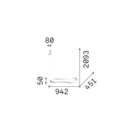 Ideal Lux - Waves-1 Nero Lampada a Sospensione